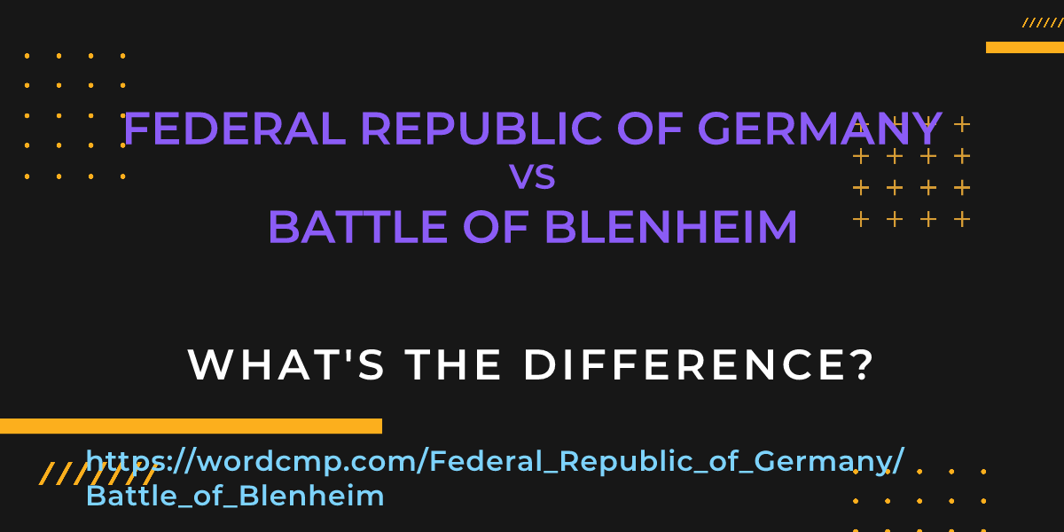 Difference between Federal Republic of Germany and Battle of Blenheim