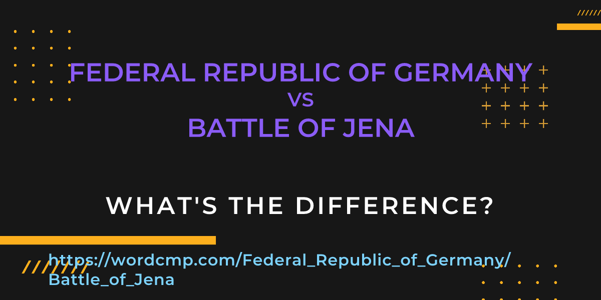Difference between Federal Republic of Germany and Battle of Jena