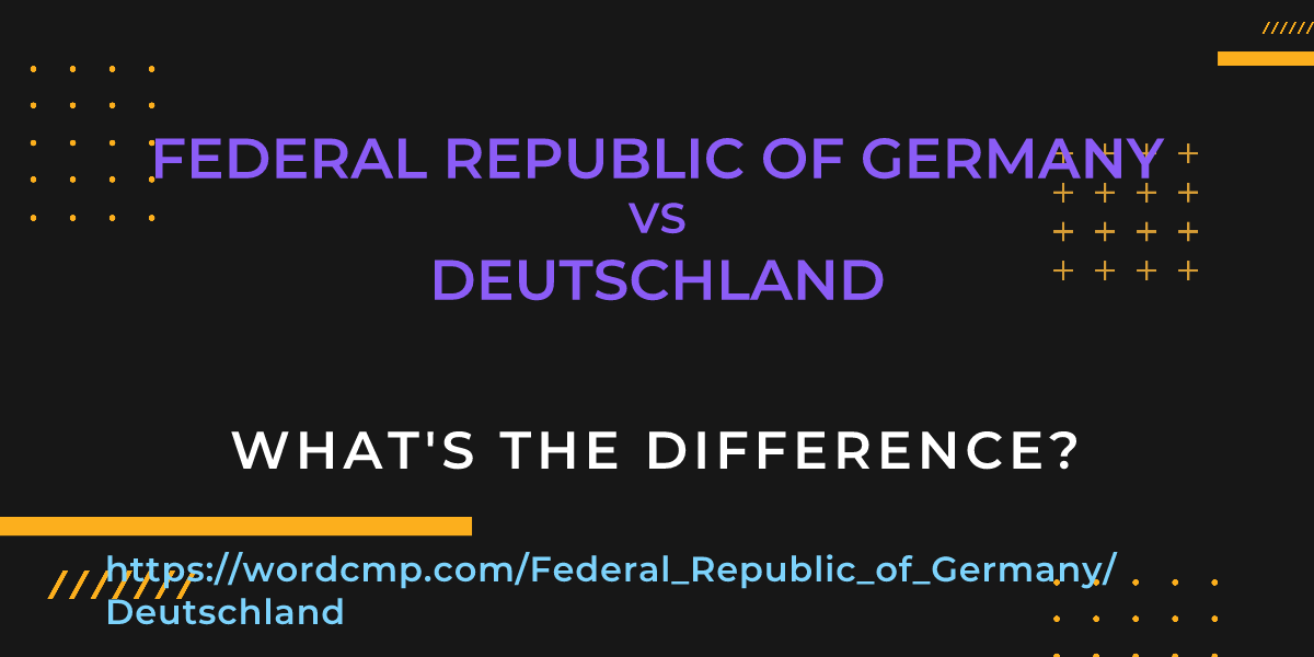 Difference between Federal Republic of Germany and Deutschland