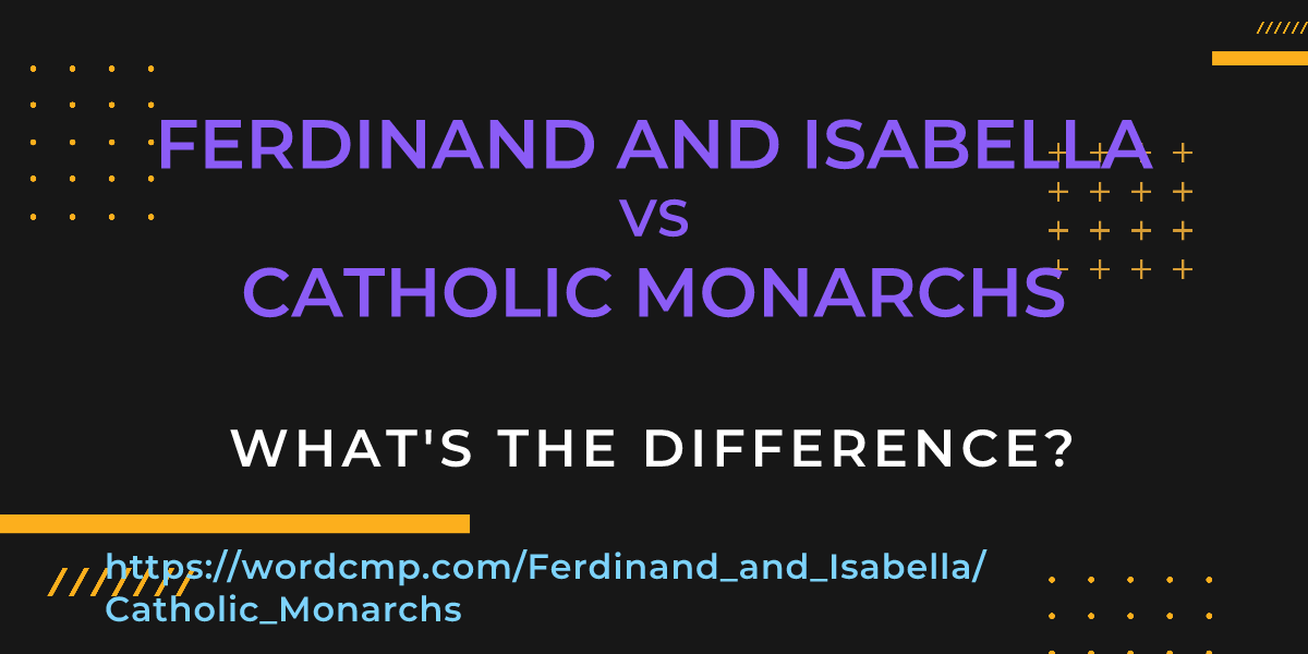 Difference between Ferdinand and Isabella and Catholic Monarchs