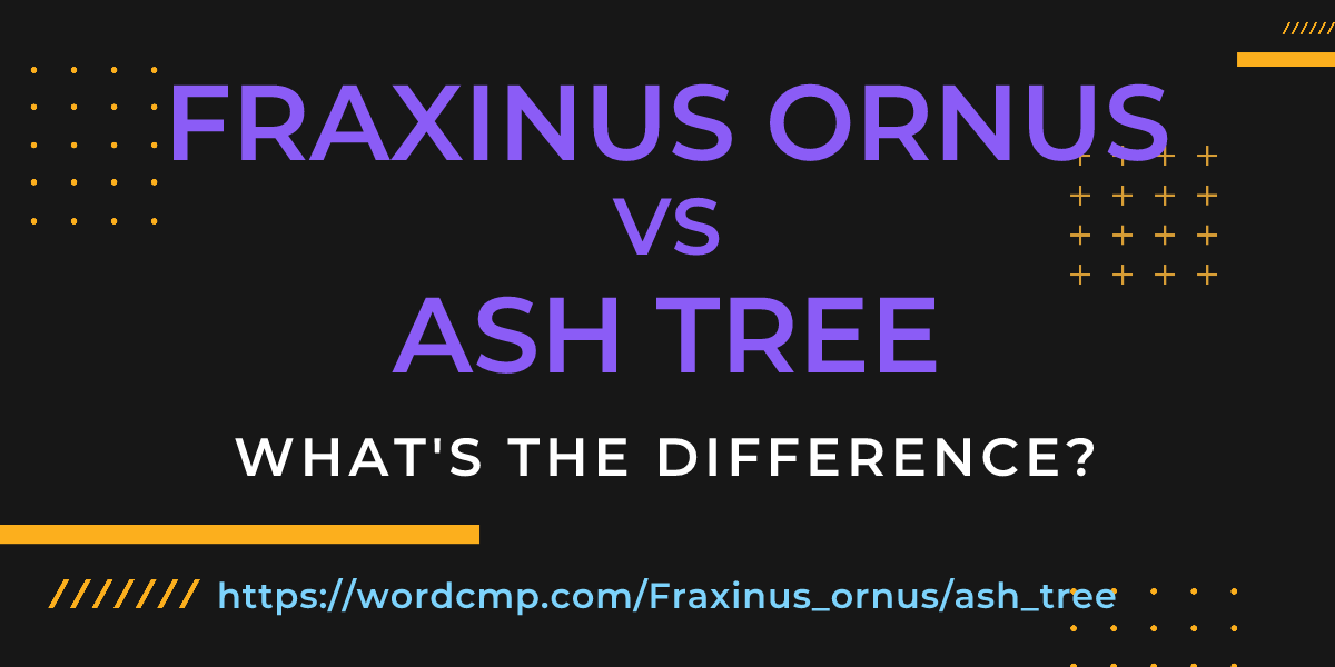 Difference between Fraxinus ornus and ash tree