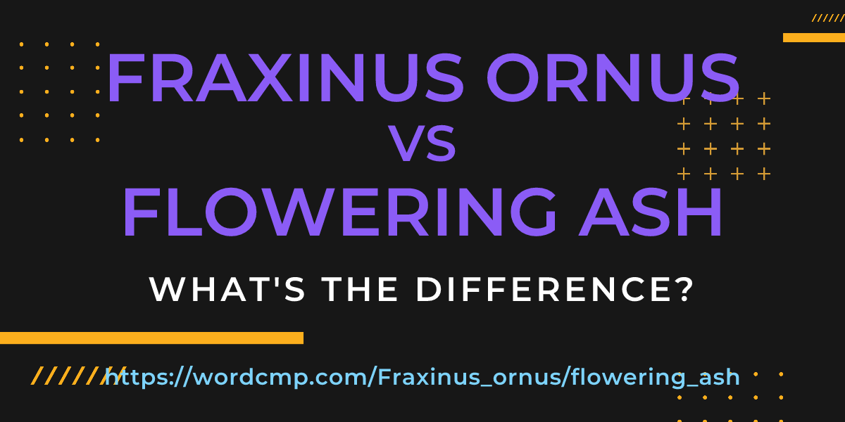 Difference between Fraxinus ornus and flowering ash