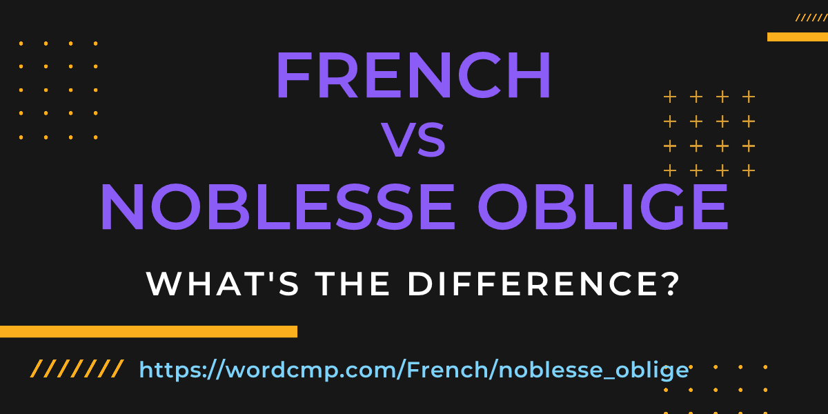 Difference between French and noblesse oblige