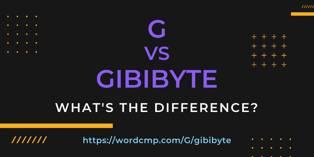 Difference between G and gibibyte