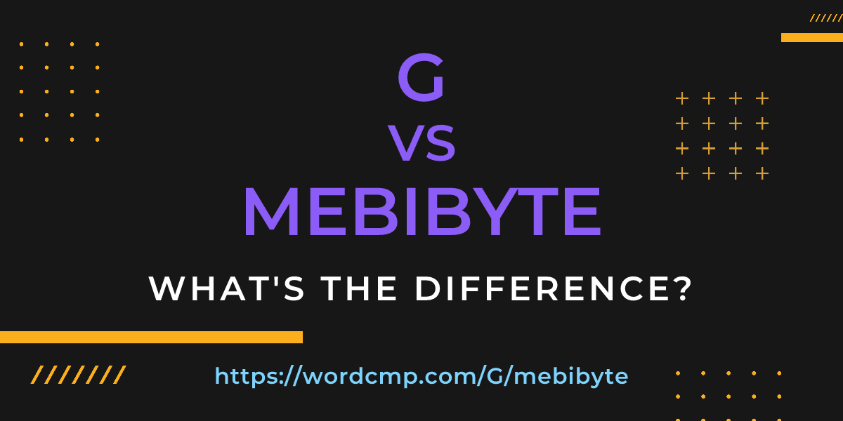 Difference between G and mebibyte
