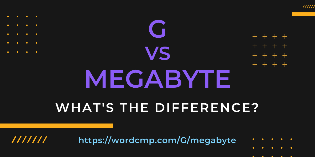 Difference between G and megabyte