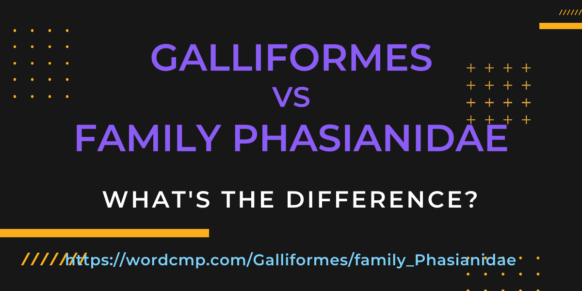 Difference between Galliformes and family Phasianidae