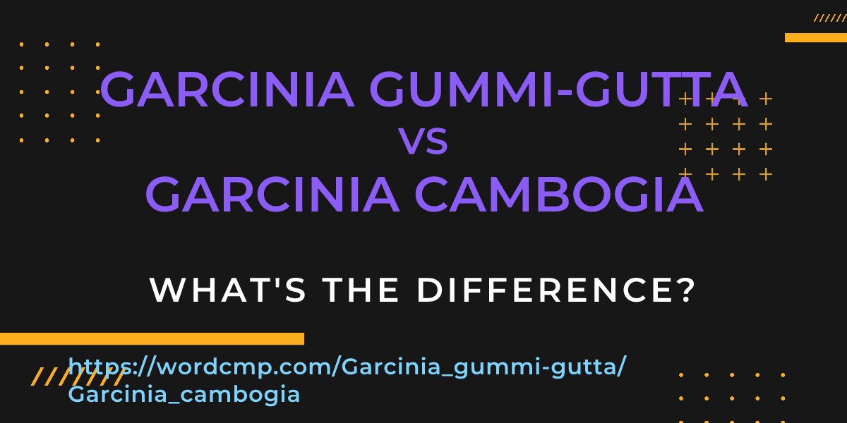 Difference between Garcinia gummi-gutta and Garcinia cambogia
