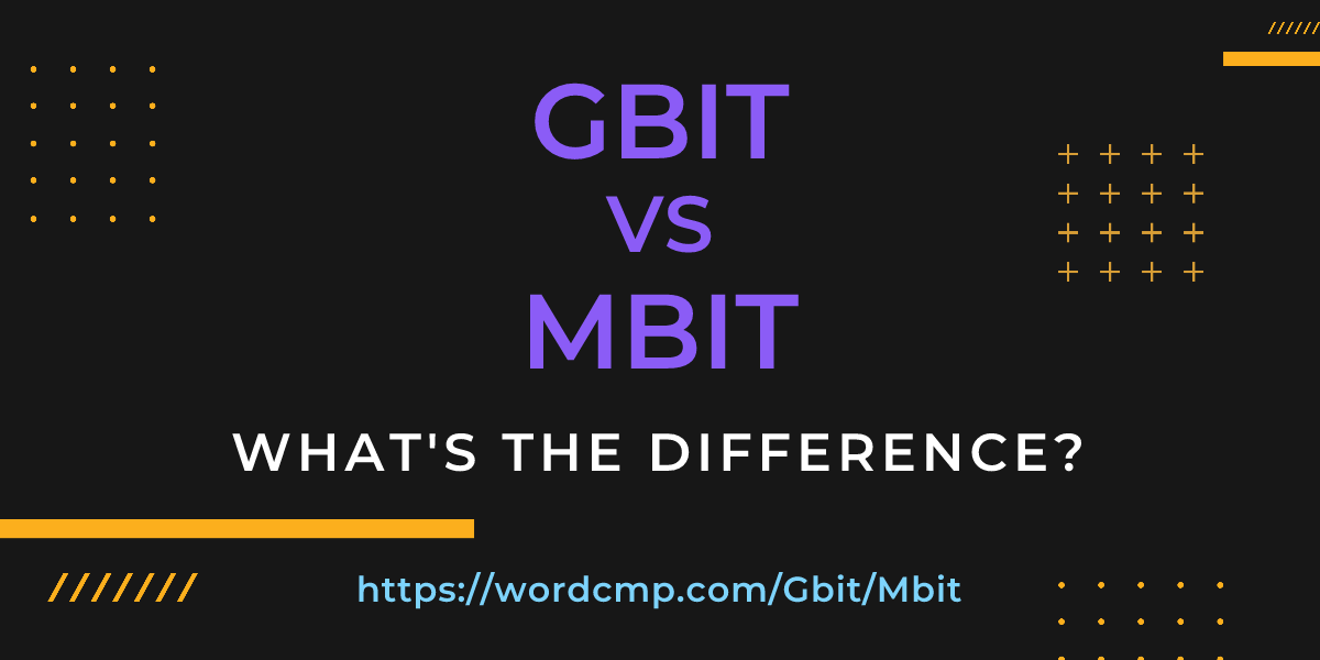 Difference between Gbit and Mbit