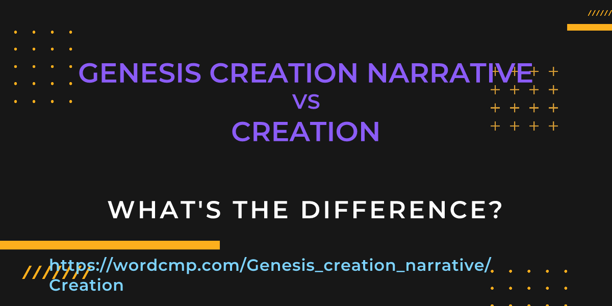Difference between Genesis creation narrative and Creation