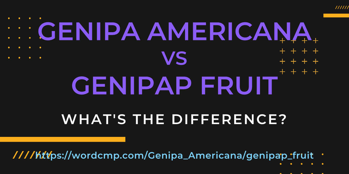 Difference between Genipa Americana and genipap fruit