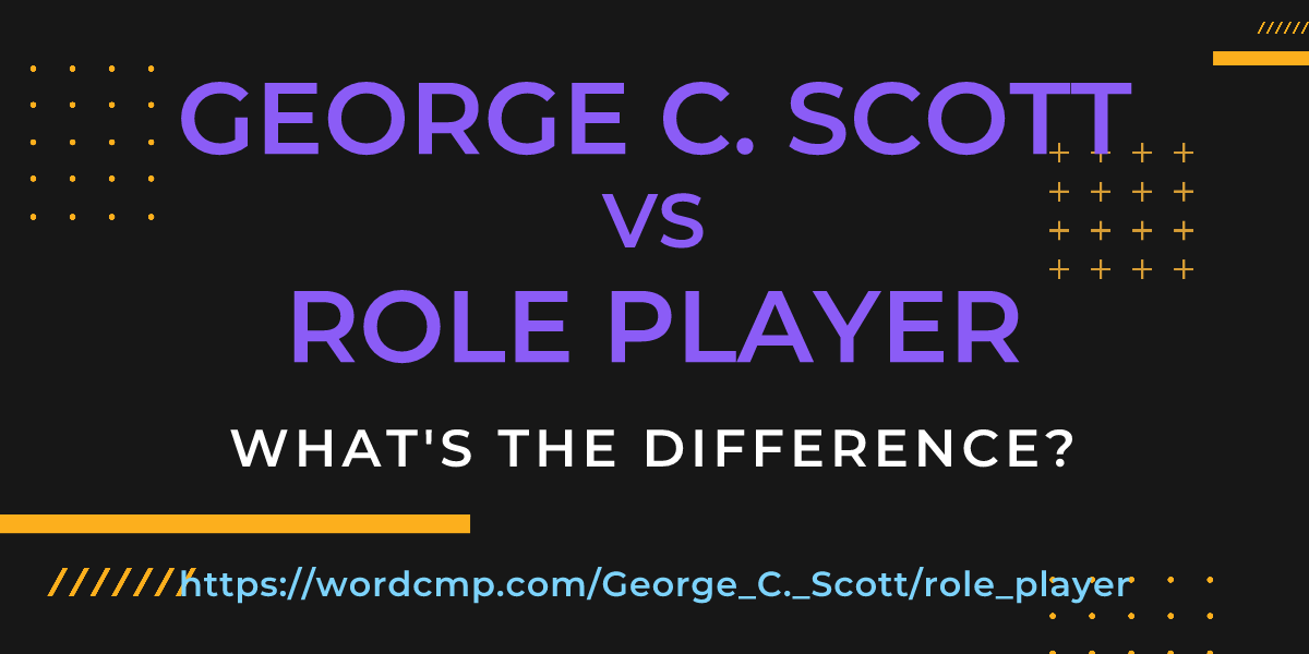 Difference between George C. Scott and role player