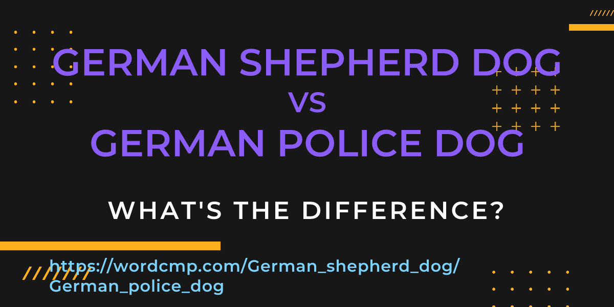 Difference between German shepherd dog and German police dog