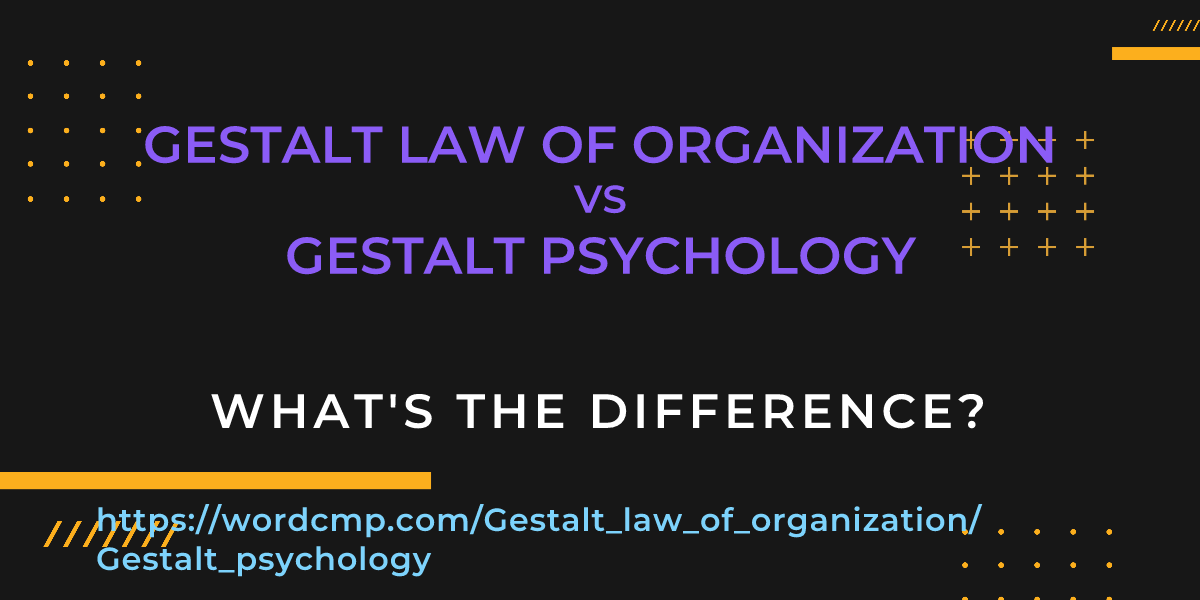 Difference between Gestalt law of organization and Gestalt psychology
