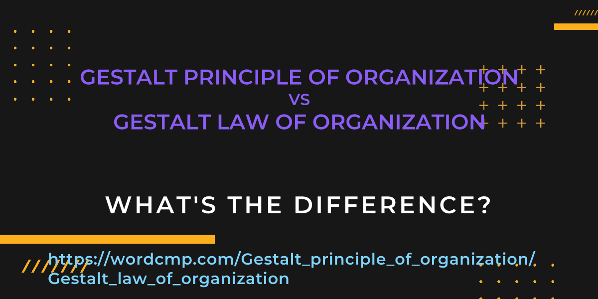 Difference between Gestalt principle of organization and Gestalt law of organization