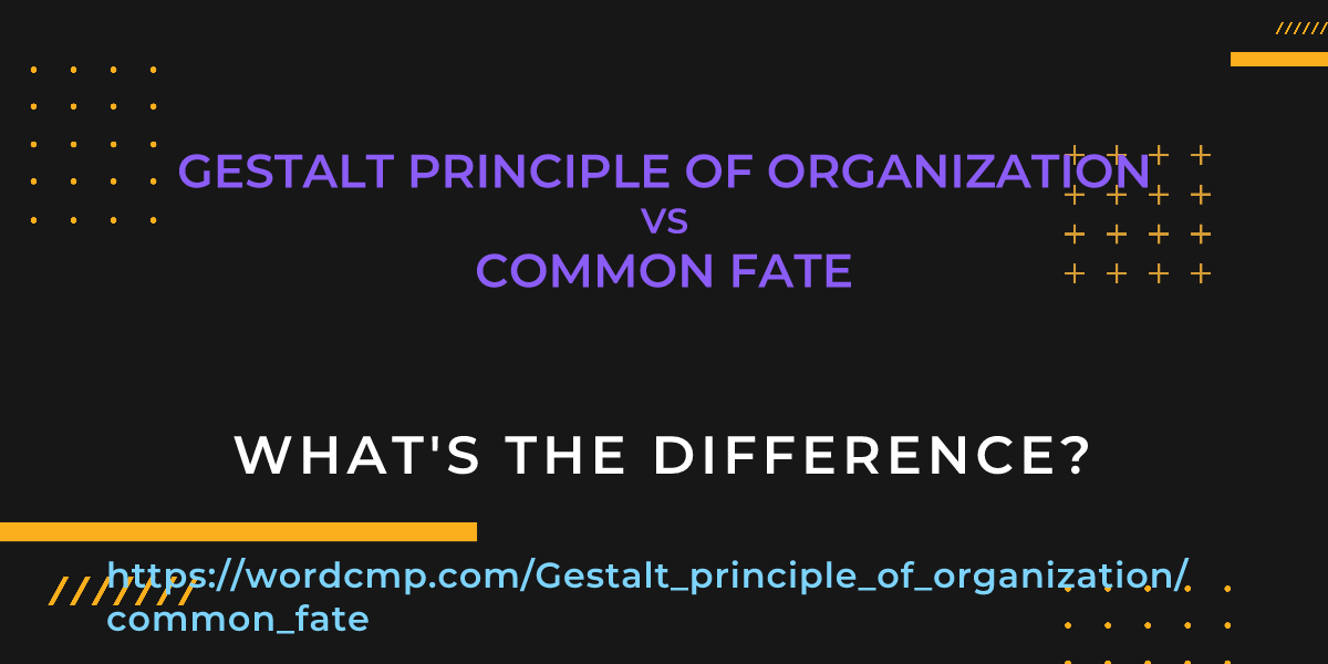 Difference between Gestalt principle of organization and common fate