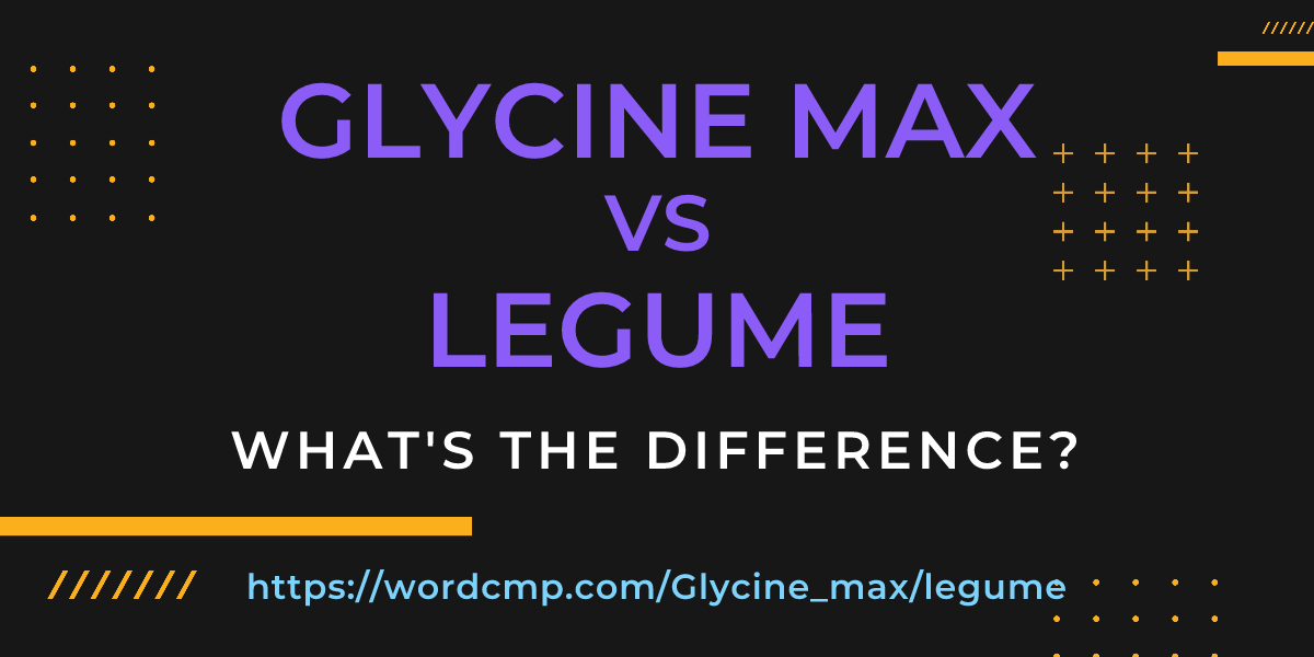 Difference between Glycine max and legume