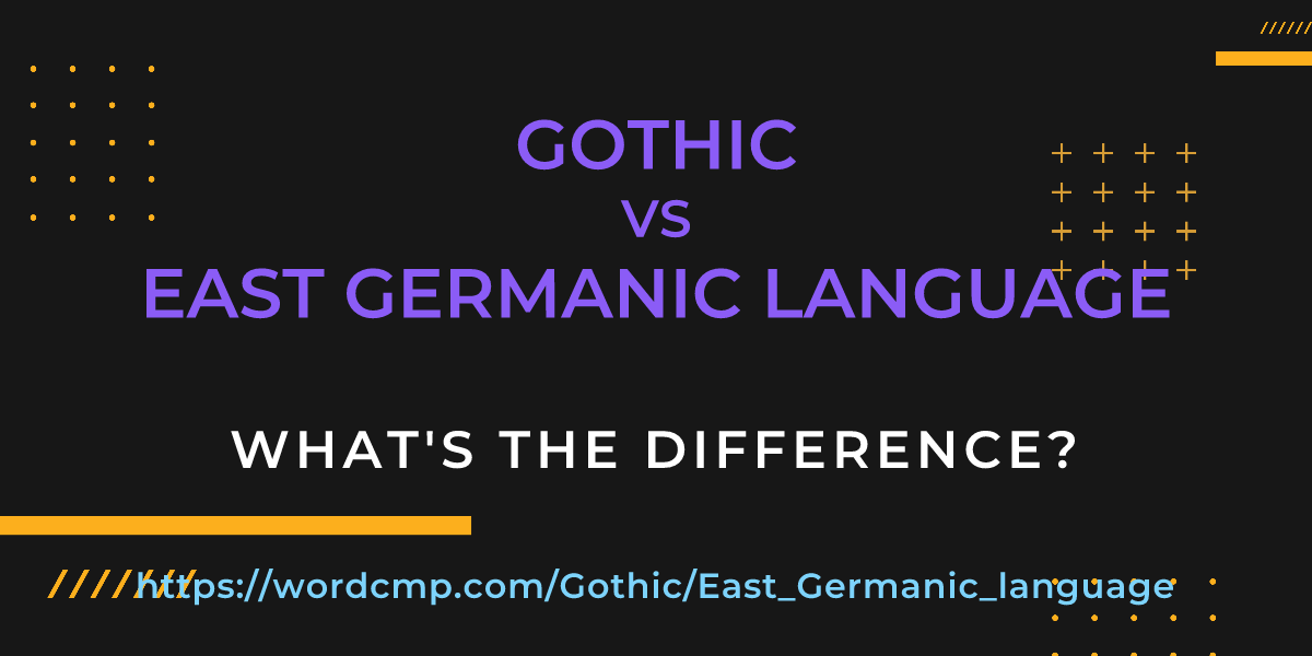 Difference between Gothic and East Germanic language