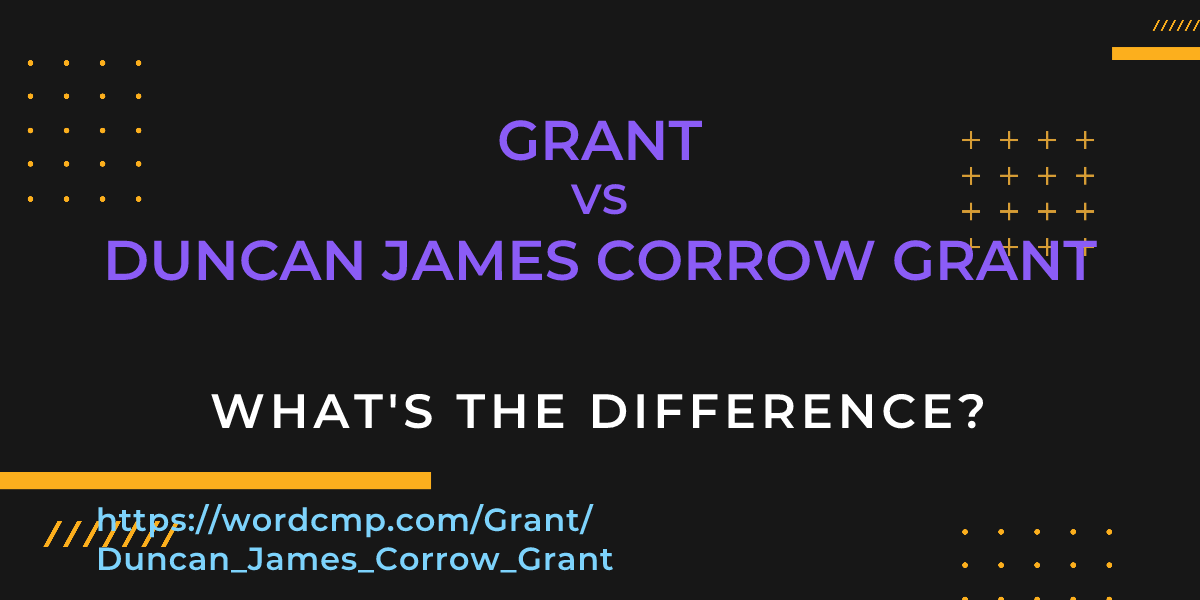 Difference between Grant and Duncan James Corrow Grant