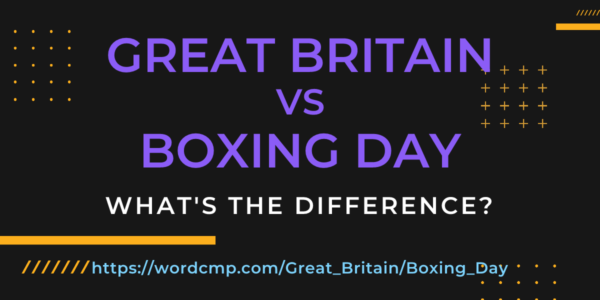 Difference between Great Britain and Boxing Day