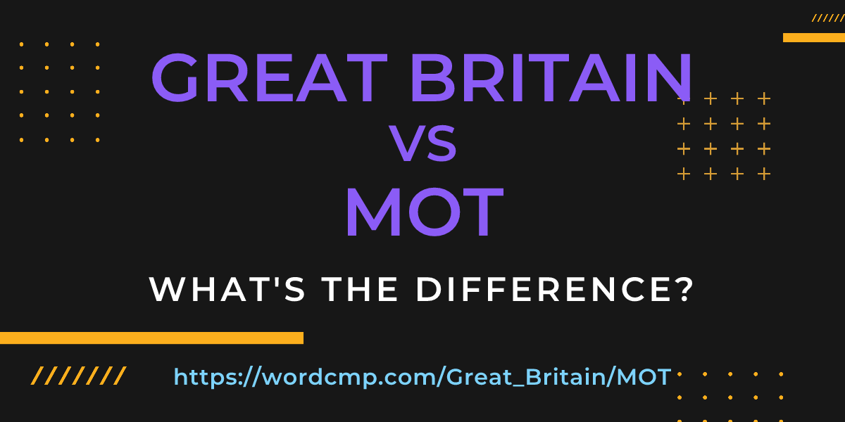 Difference between Great Britain and MOT