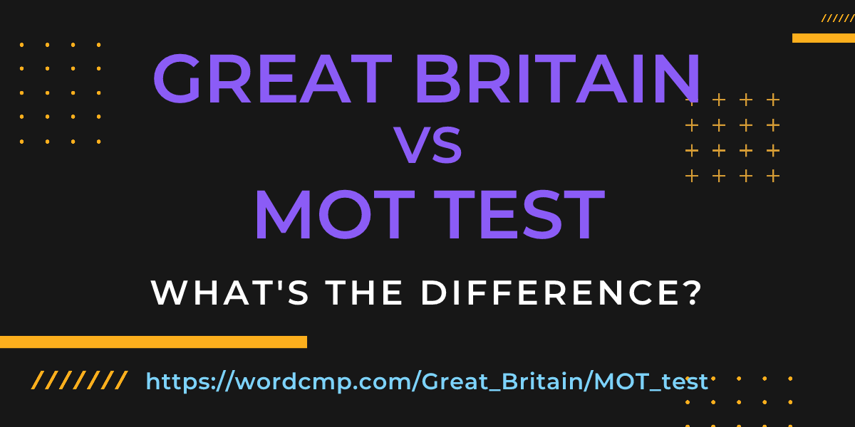 Difference between Great Britain and MOT test
