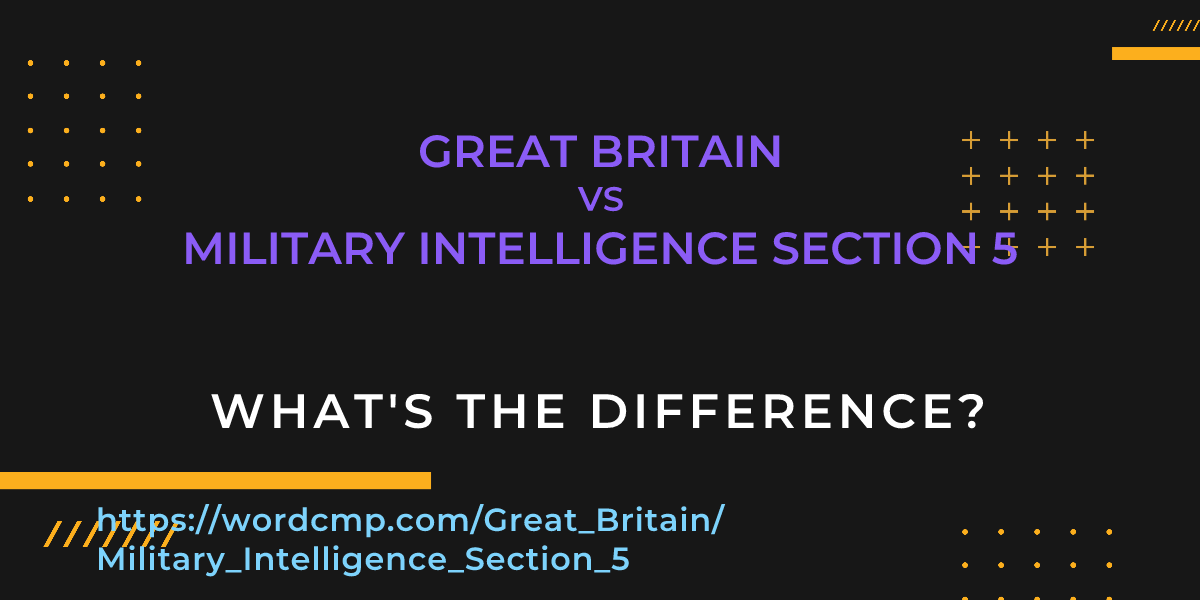 Difference between Great Britain and Military Intelligence Section 5