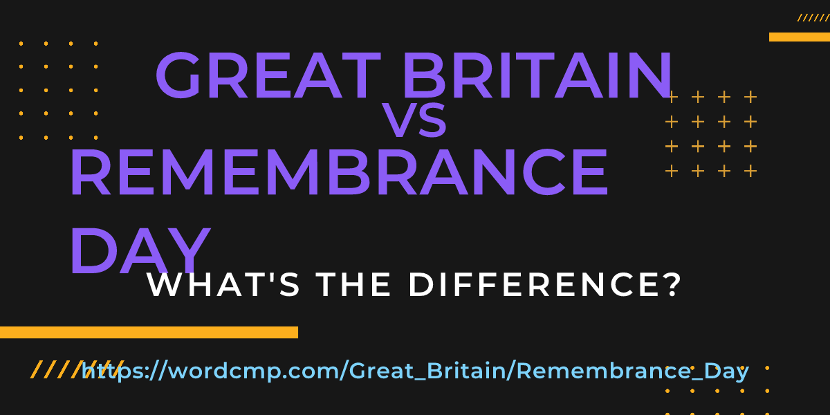 Difference between Great Britain and Remembrance Day