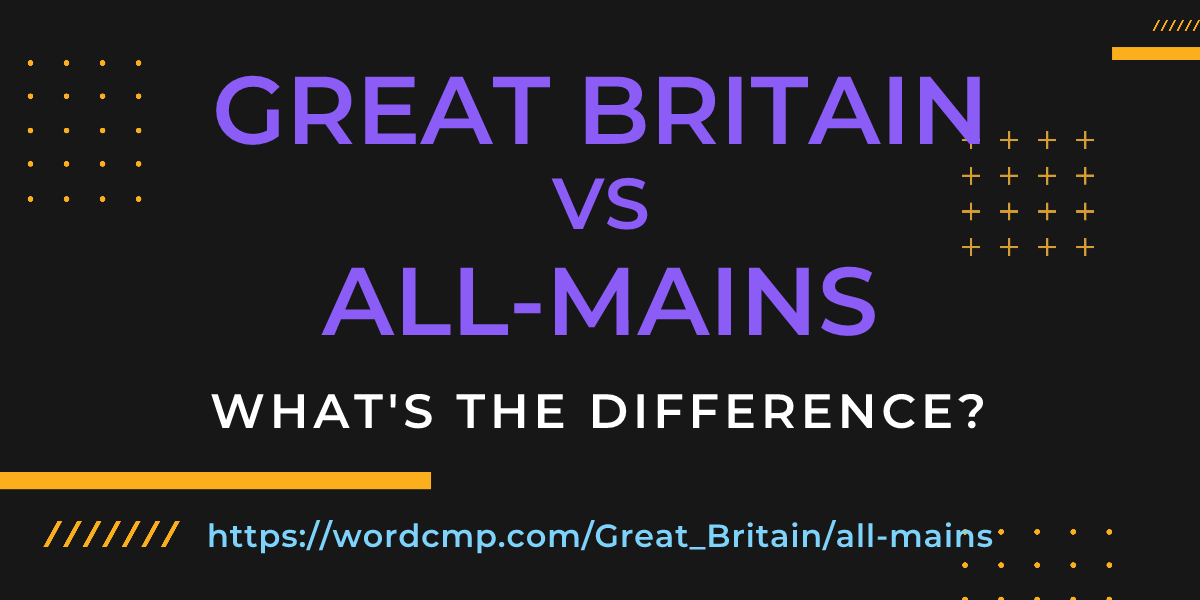 Difference between Great Britain and all-mains