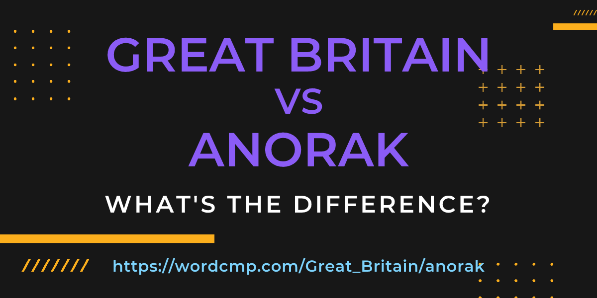 Difference between Great Britain and anorak