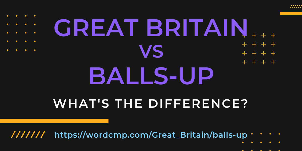 Difference between Great Britain and balls-up