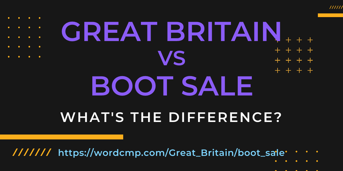 Difference between Great Britain and boot sale