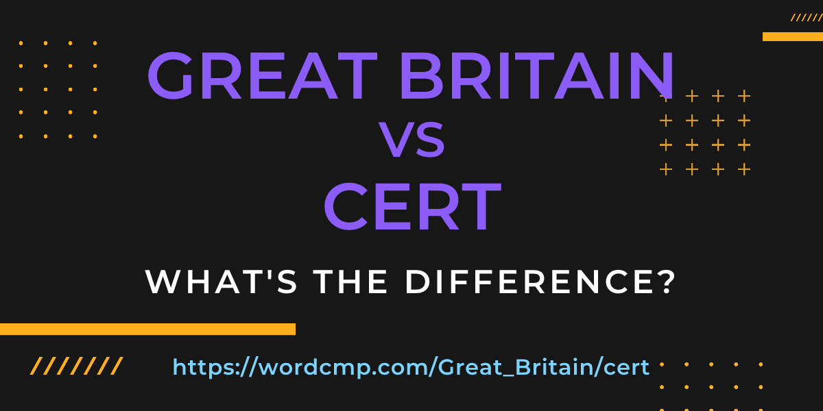 Difference between Great Britain and cert