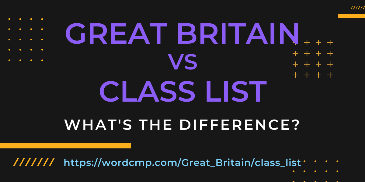 Difference between Great Britain and class list