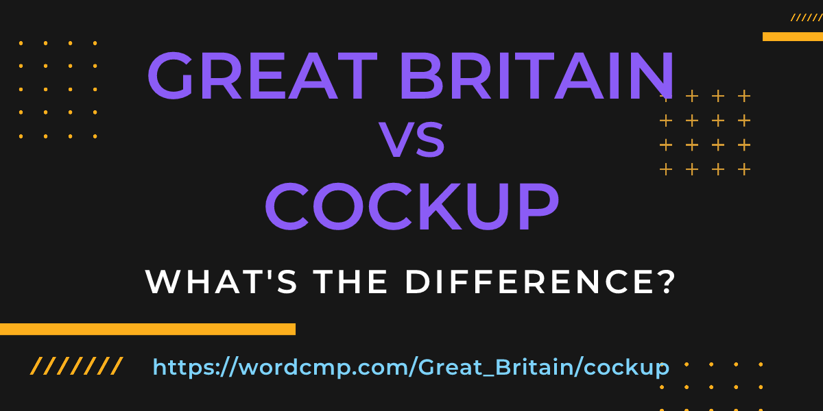 Difference between Great Britain and cockup