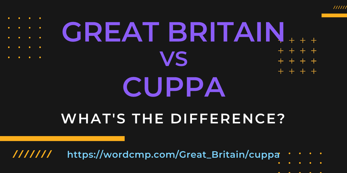 Difference between Great Britain and cuppa