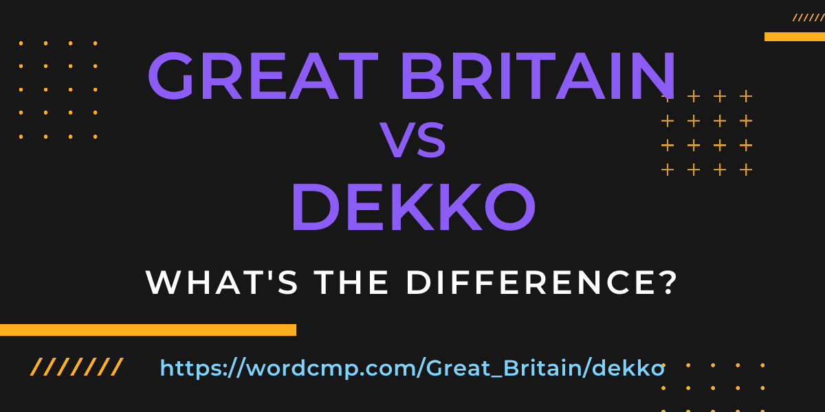 Difference between Great Britain and dekko