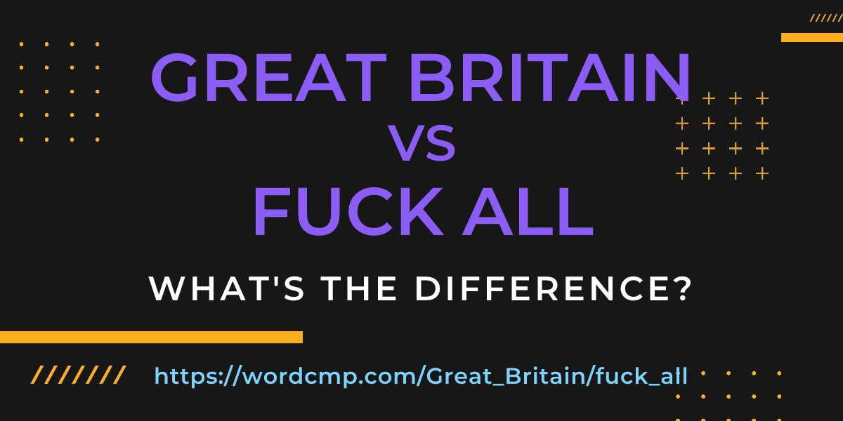 Difference between Great Britain and fuck all
