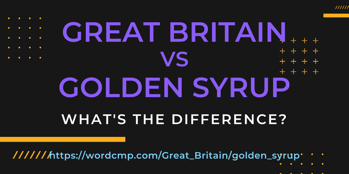 Difference between Great Britain and golden syrup