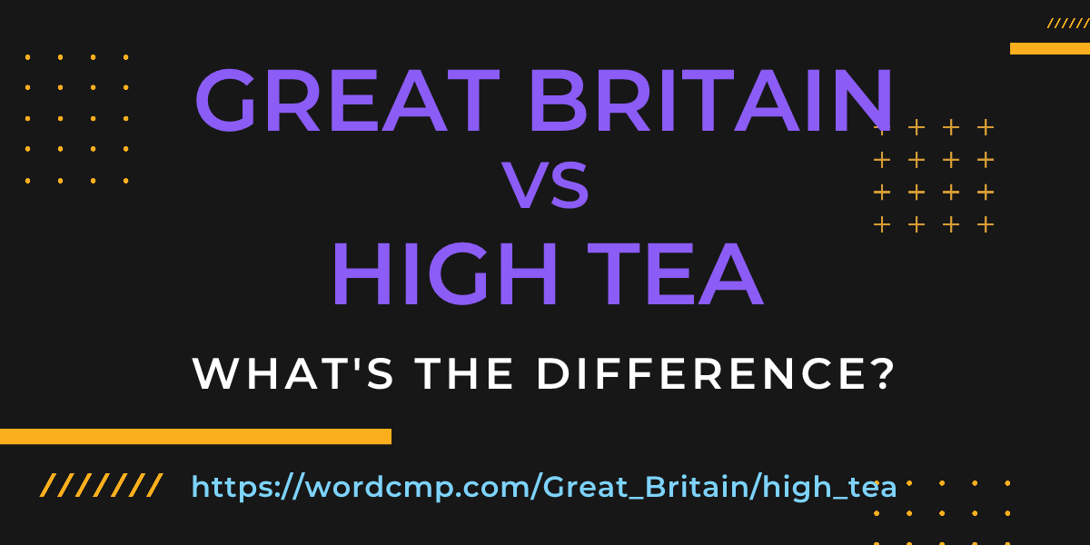 Difference between Great Britain and high tea