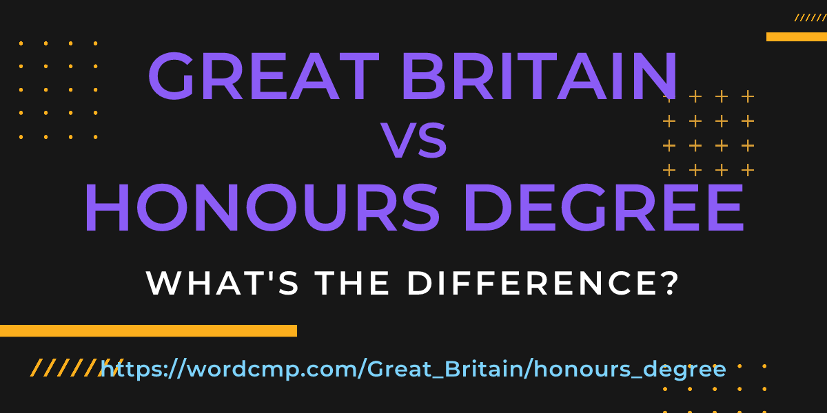 Difference between Great Britain and honours degree