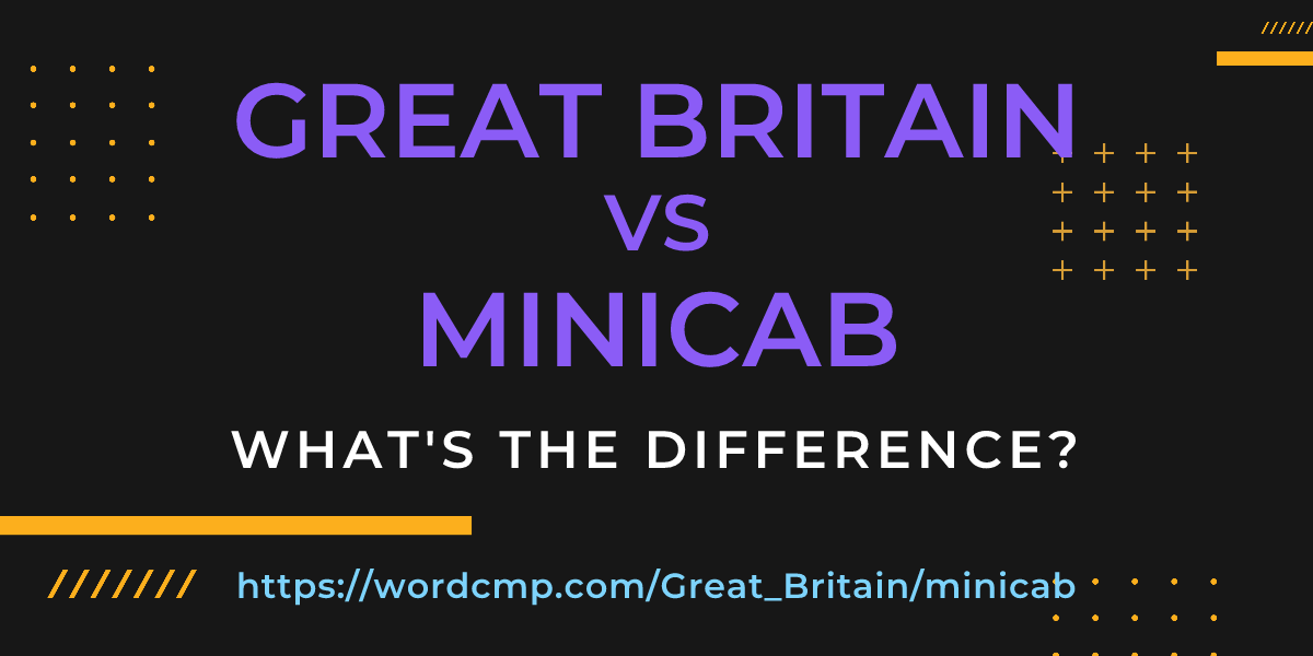 Difference between Great Britain and minicab