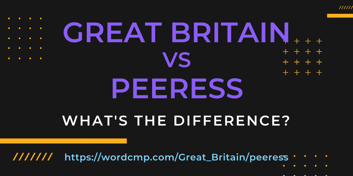 Difference between Great Britain and peeress