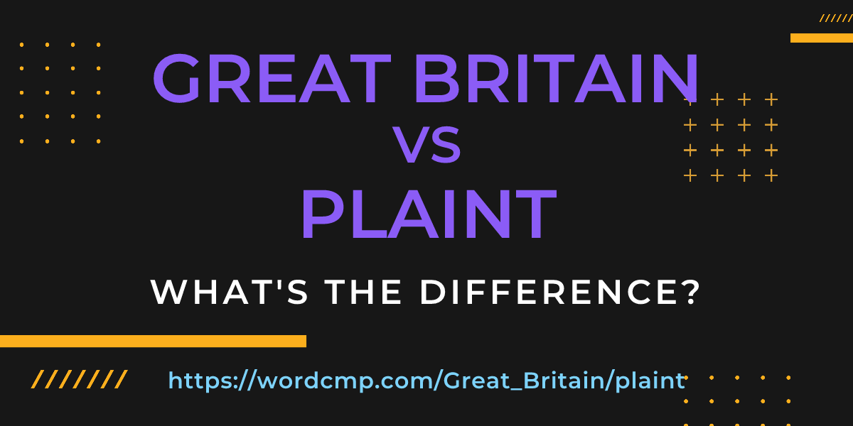 Difference between Great Britain and plaint