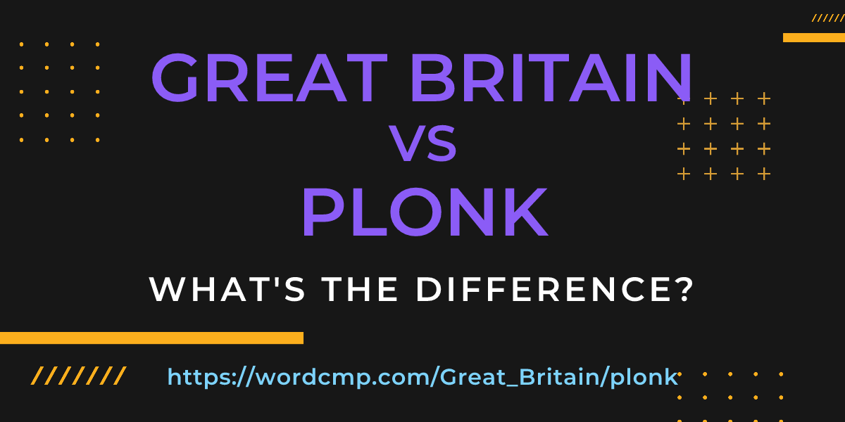 Difference between Great Britain and plonk