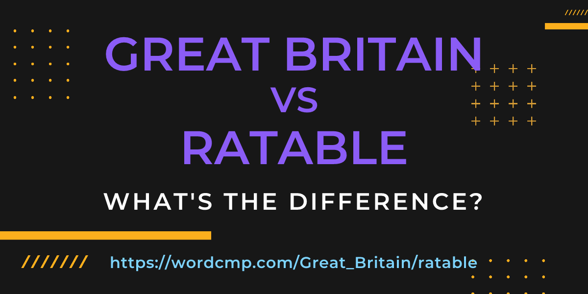 Difference between Great Britain and ratable