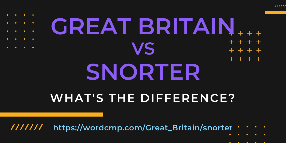 Difference between Great Britain and snorter