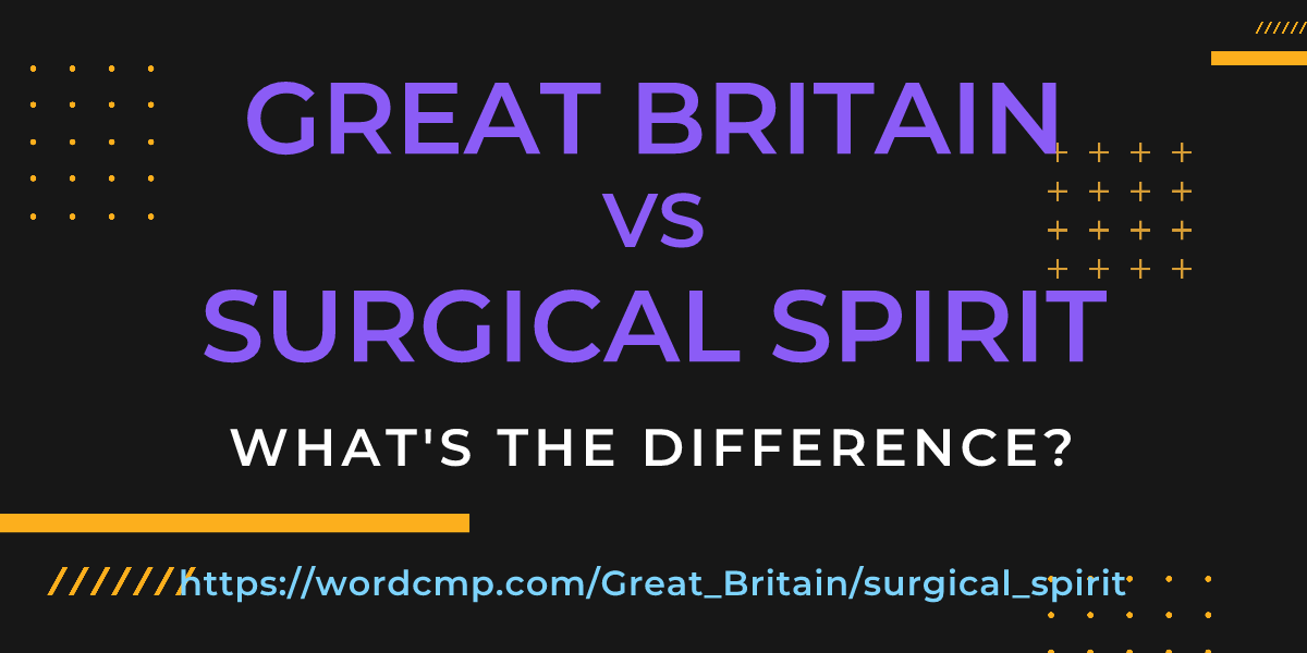 Difference between Great Britain and surgical spirit