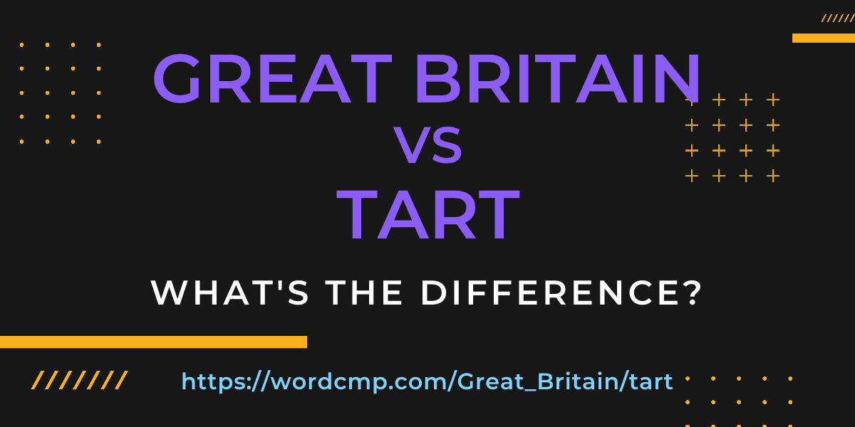 Difference between Great Britain and tart