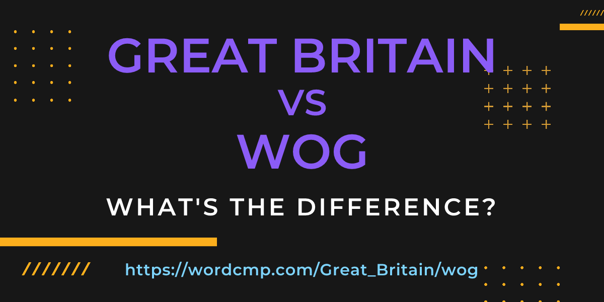 Difference between Great Britain and wog